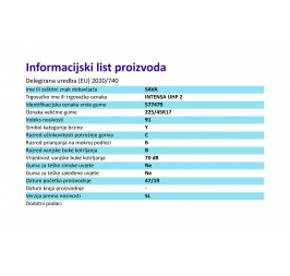 GUMA 225/45R17 91Y INTENSA UHP 2 FP TL SAVA info